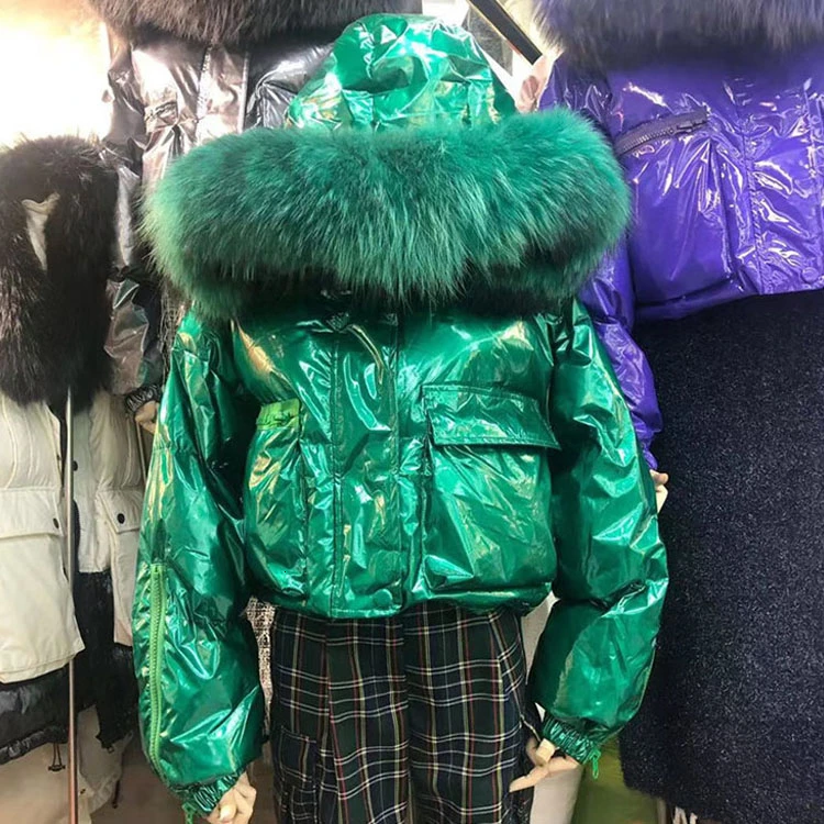 Зимняя куртка для женщин с натуральным лисьим меховым воротником парка