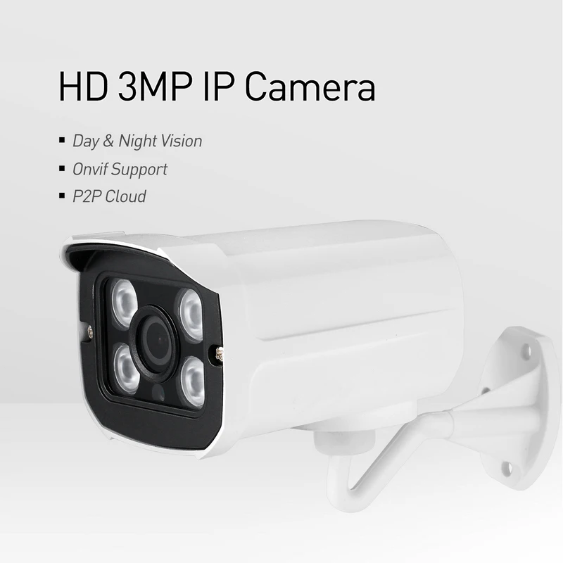 H.265 HD Водонепроницаемая 3MP уличная IP камера 1296 P/1080 P Массив светодиодный