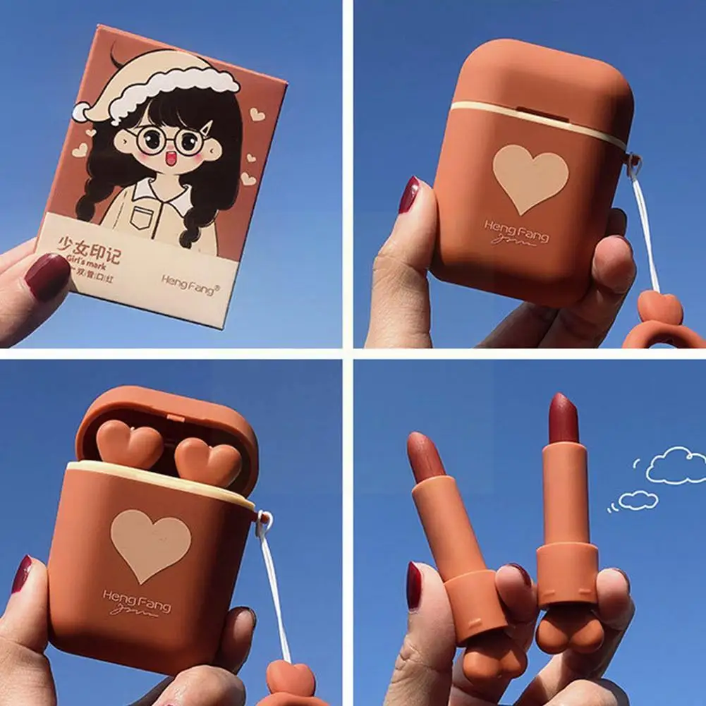 

Non-stick Cup Smooth Matte Texture Lip Gloss Usable Set Lipstick Long Lip Exquisite Lasting Korean Makeup