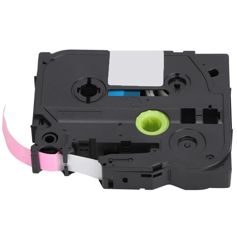 Термопечатная лента белый на розовом фоне 12 мм для машины нанесения этикеток