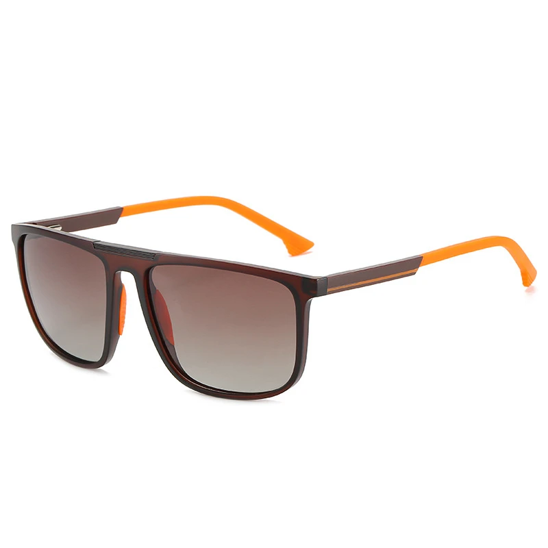 

2020 new TR90 retro polarized sunglasses two-color injection molding large frame men's fashion sunglasses