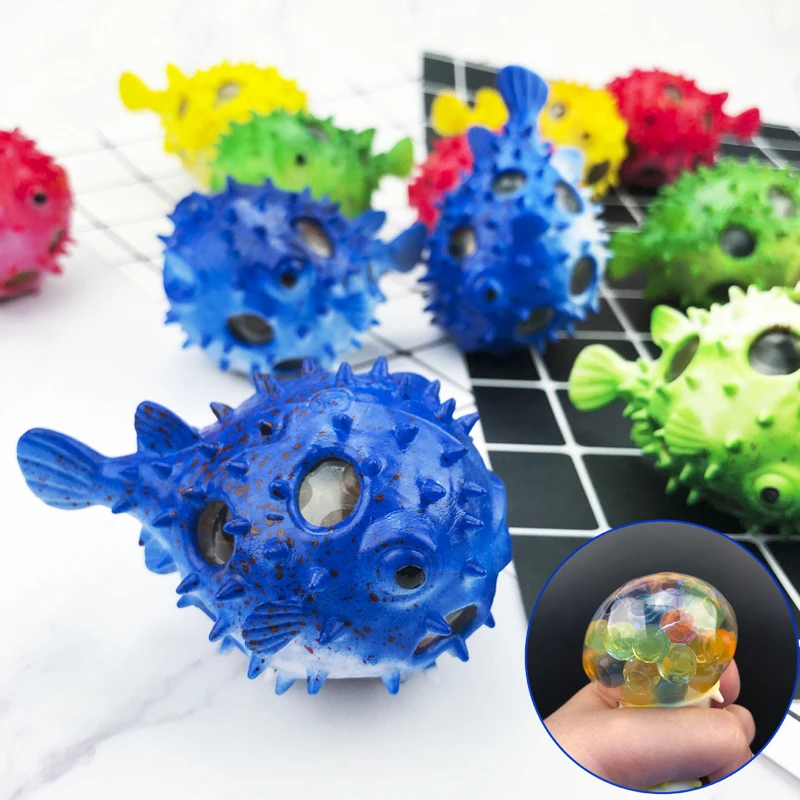 

Fidget Toys Random Color Pufferfish Vent Ball Stress Reliever Anti-stress Aniaml Model Grape Squeeze Autism Needs for Adults