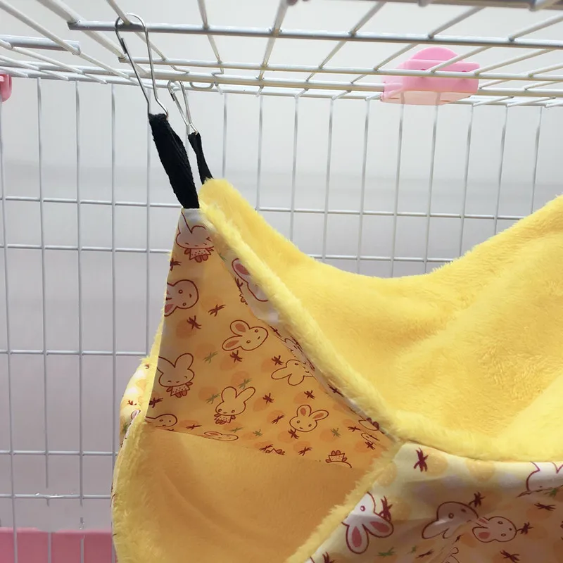 Yellow2 Теплый Гамак для хомяка, подвесная кровать для дома, зимнее маленькое животное, белка, морская свинка, Двухслойное плюшевое хлопковое гнездо, товары для домашних животных - Цвет: Yellow2