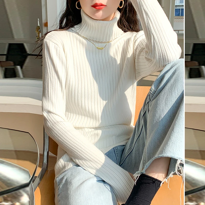 AOSSVIAO 2021 осень зима женский свитер пуловер базовые ребристые свитера хлопковые