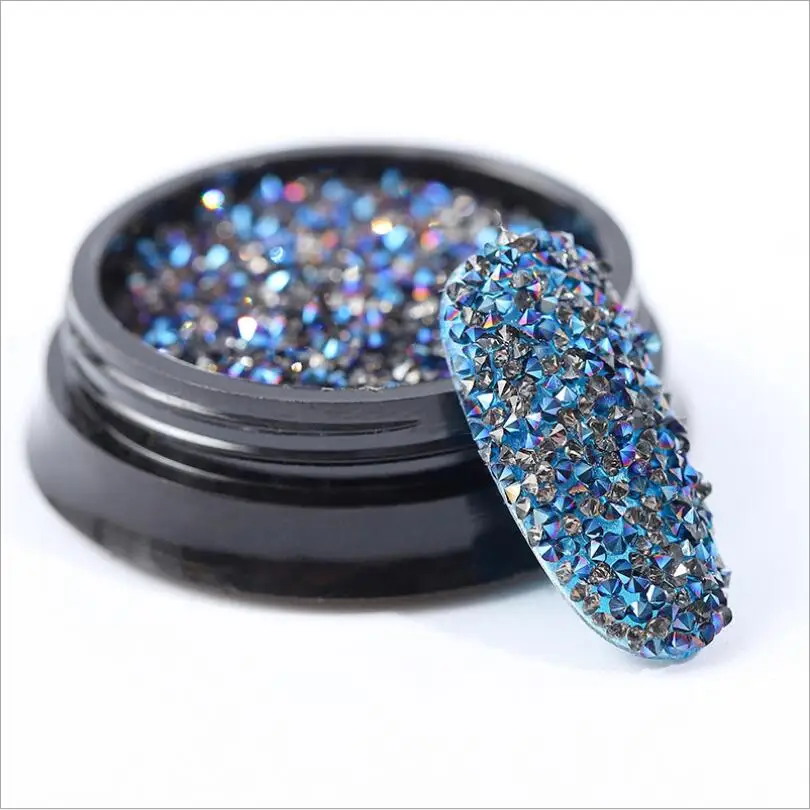 

New Tiny Nail Caviar Crystal Pixie Glass Caviar Beads AB Glitter Micro Beads Nail Rhinestones for Nails Design T1687
