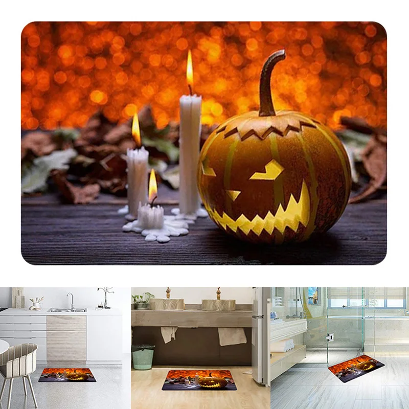 

Newest Halloween Rug Scene Arrangement Props Printed Carpet Floor Mat for Doorway Kitchen Bathroom