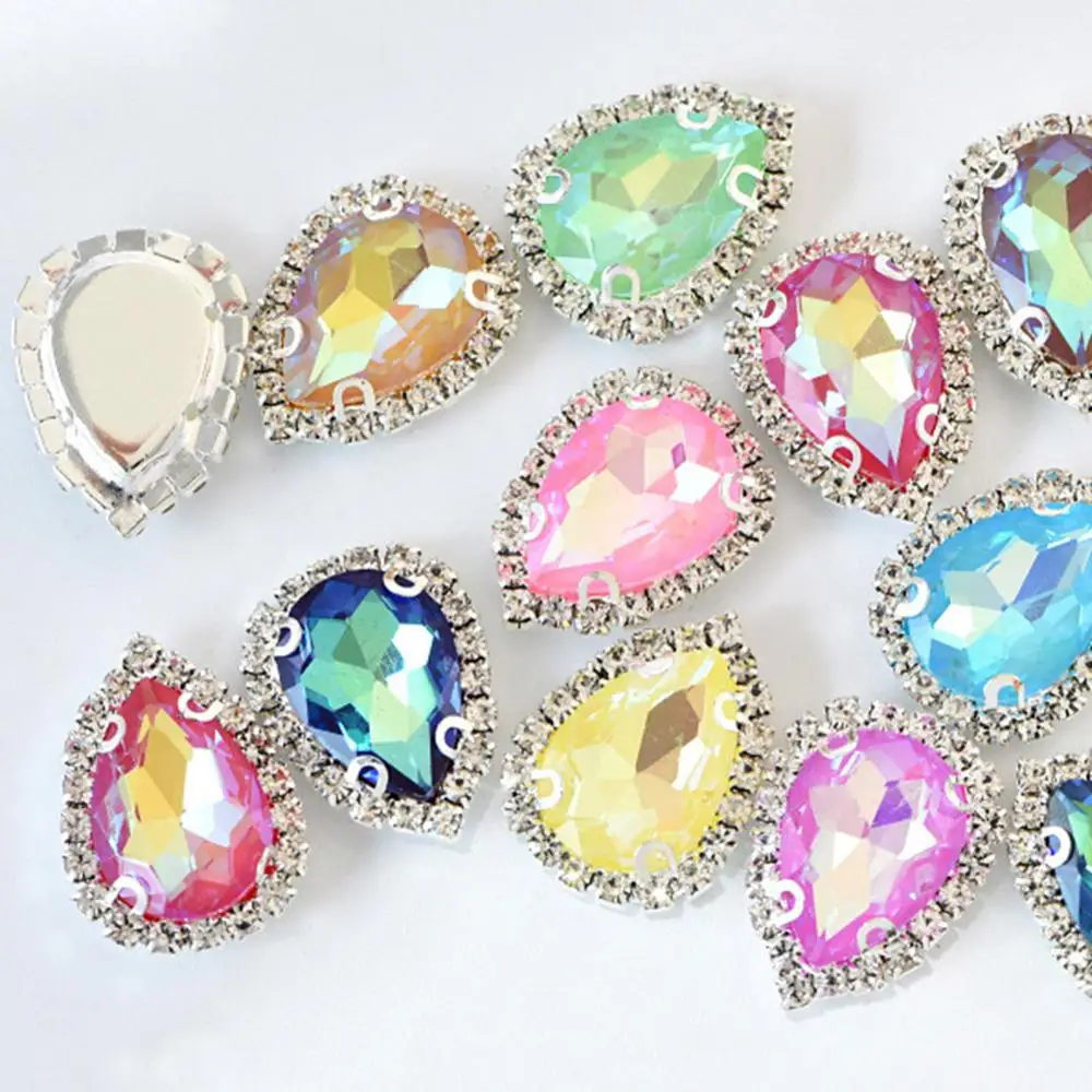 Новый бренд 10 шт. роскошный стеклянный кристалл сверло кружева капли воды стекло