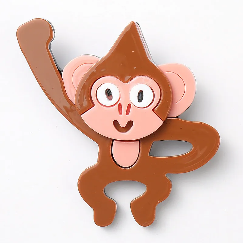 Броши с животными в виде обезьяны из акрила для женщин винтажная Милая брошь