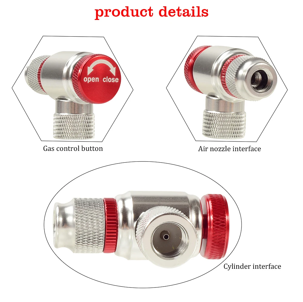 

Bicycle Mini Air Pump Head CO2 Gas Tank Adapter Tyre Pump Portable Inflator Accessories For Presta/Schrader Valve
