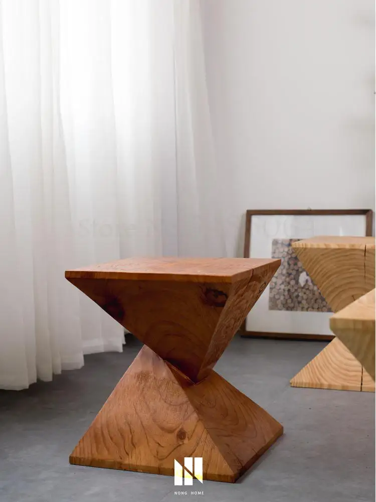 Современный минималистичный Маленький журнальный столик из массива дерева для