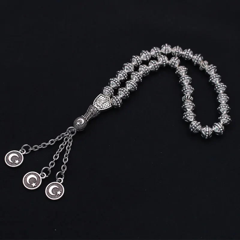 Оттоманскотурецкого персидский полумесяц амулет со звездой молитва 33 Бусы tasbih