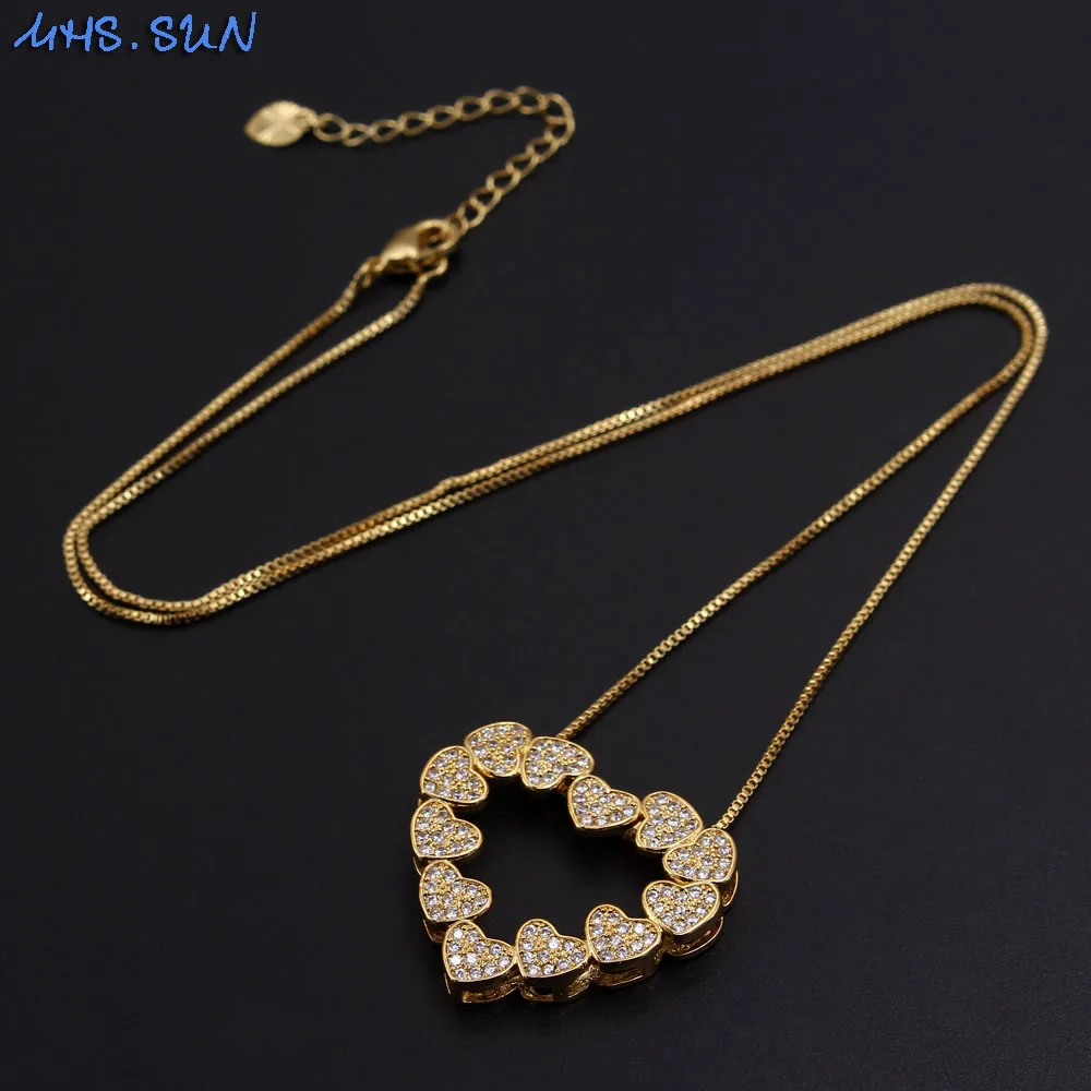 MHS.SUN новое ожерелье с кулоном в виде сердца из циркония AAA винтажное