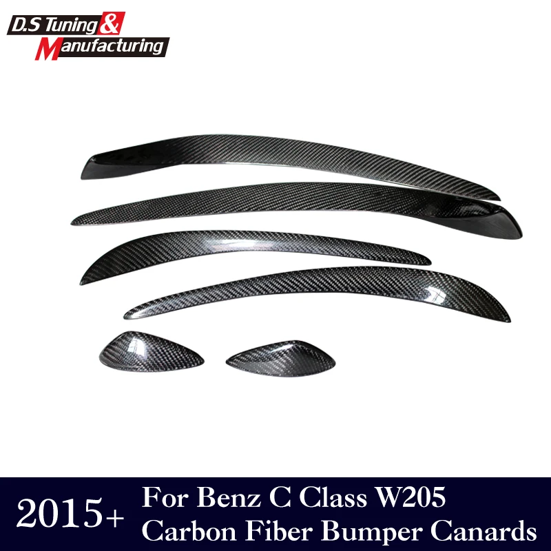 for C class w205 s205 car front bumper lip canards splitter cups with New package sports edition 2015 + | Автомобили и мотоциклы