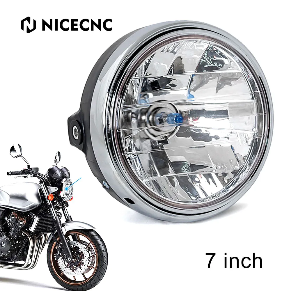 

Motorcycle 7" Headlight for Honda CB1100SF CB1300 CB1000 CB600 CB900 CB919 CB500 CB400 CB250 Custom Side-Mount Halogen Headlamp