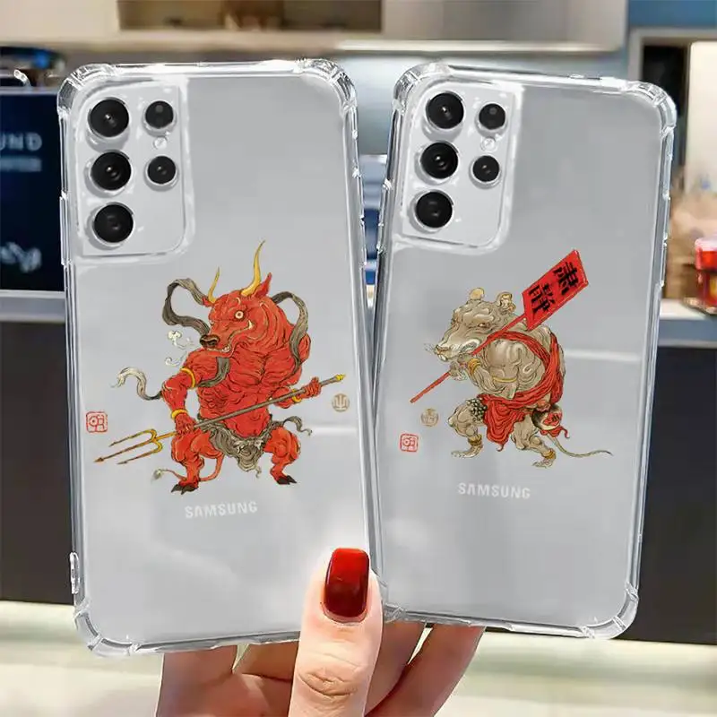 

Chinese twelve beasts Phone Case Transparent for Samsung A 10 21S 31 50 51 52 12 71 S note 10 20 21 fe plus ultra