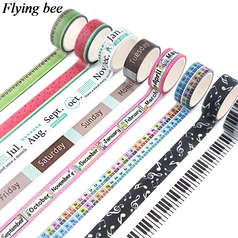 Flyingbee 15mmX5m Бумага васи лента арбуз киви Клейкая Лента Сделай Сам Фортепиано