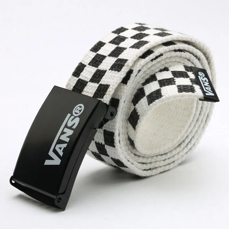 

2021 Mens Women's belt Waistband Black White Plaid Belt Canvas Checkerboard Belts Cummerbunds Canvas Waist Belts Casual Checker
