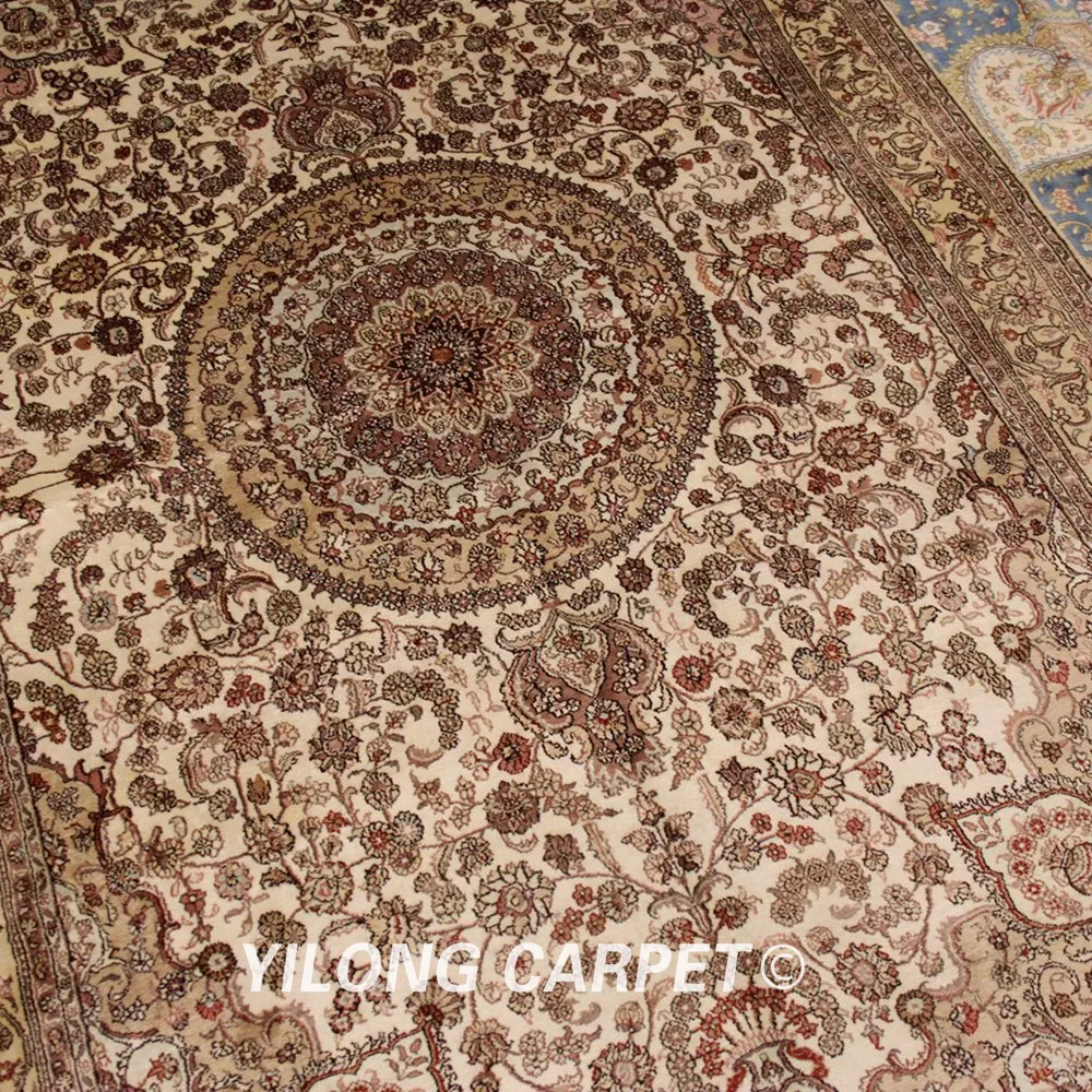 YILONG 4'x6' персидский турецкий Шелковый ковер Классическая персидская антикварная вещь Iran шелковые ковры(WY342A4x6
