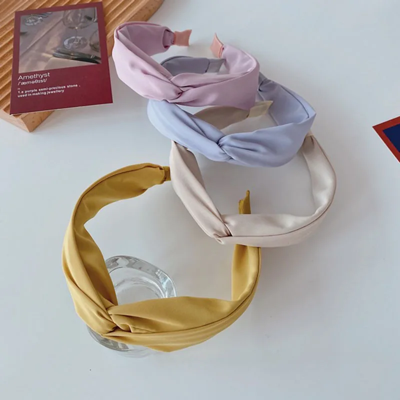 

Cross Knot Women Hair Bands Simple Hair Accessories Classic Solid Color Cloth Headband Make Up Wash Face Styling Tool Hair Hoop