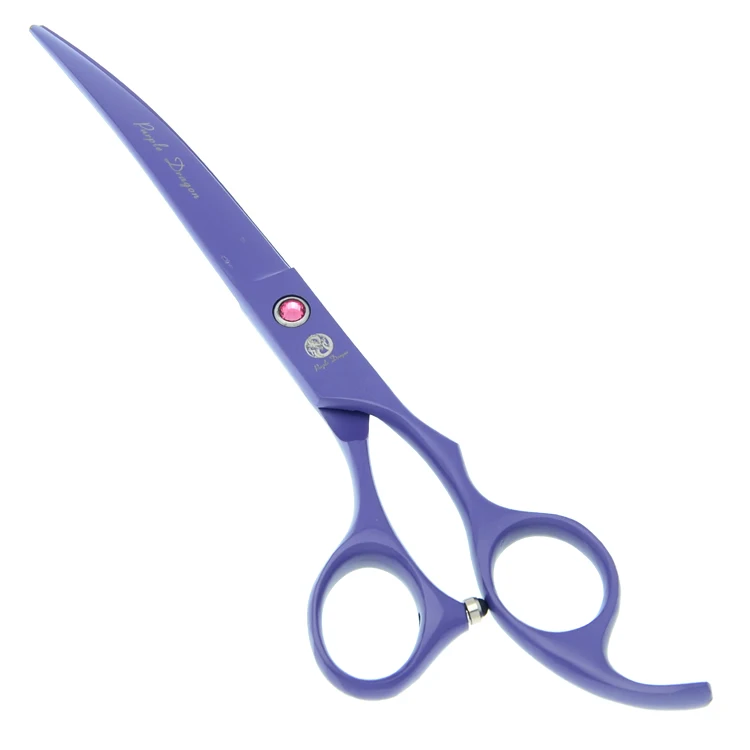 

7" Purple Dragon Dog Grooming Scissors Kit Straight Curved Cutting Shears 6.5" Thinning Clipper Animal Tesoura Pet Shear B0038B