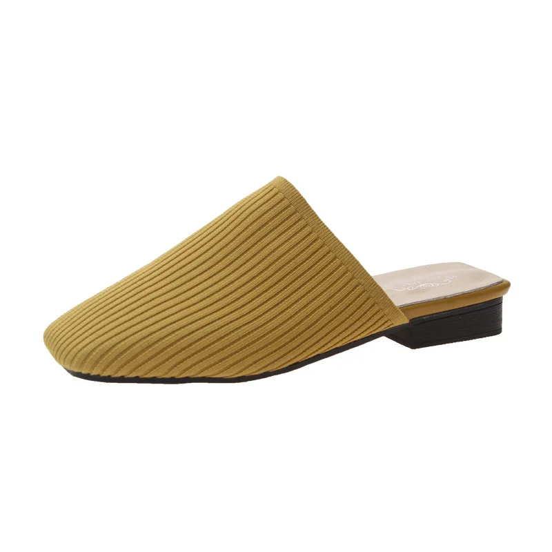 

2021 summer new plaid faux leather jelly half slippers word lazy PVC plastic Baotou women's shoes sandals and slippers