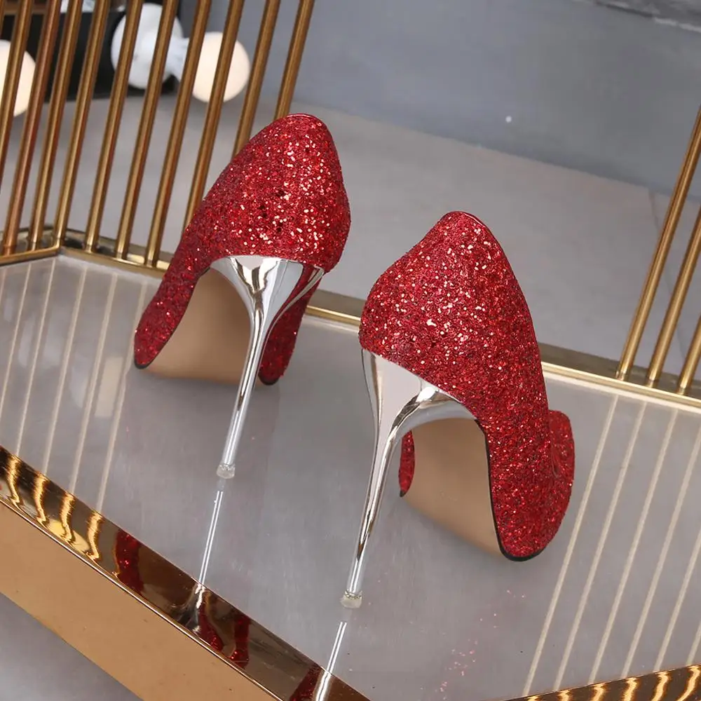 

2021 Fashion gold silver wedding shoes women high heels gold-plated high heels sexy elegant party all-match shoes LF-20