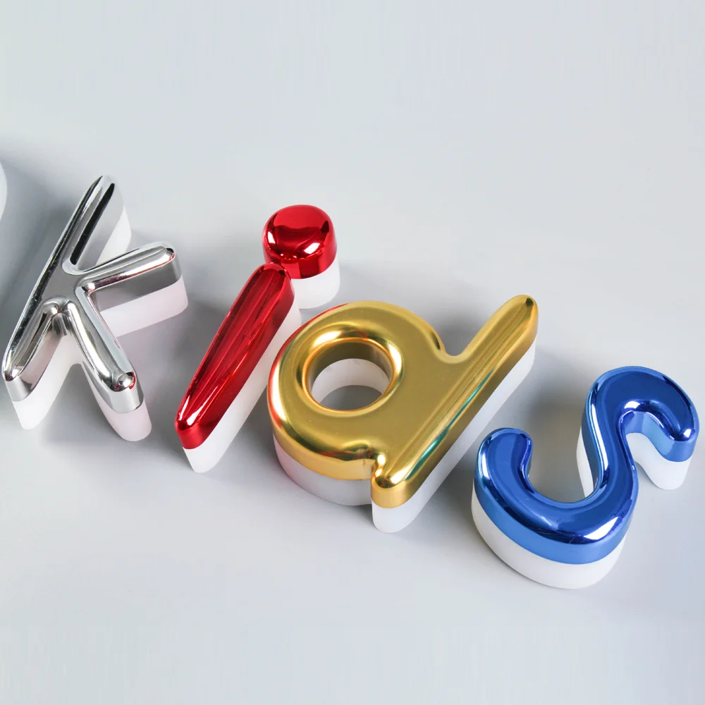 

Colorful Galvanized pmma acrylic signages gloss surface single 3D letters customized letters back lighting-up signs