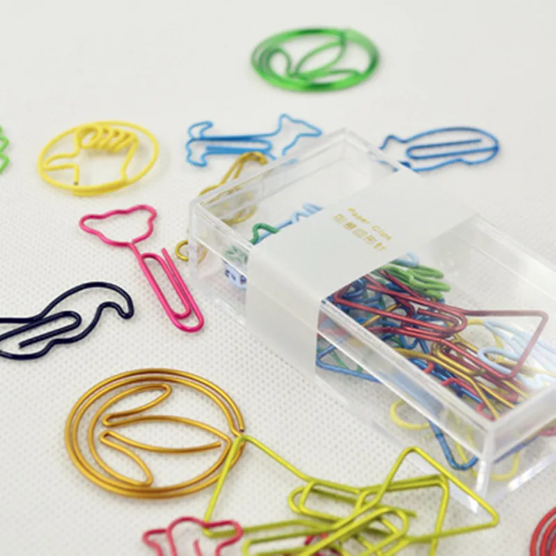 

20Pcs Cute creative cartoon shaped paper clip bookmark office handbook metal clips wholesale custom