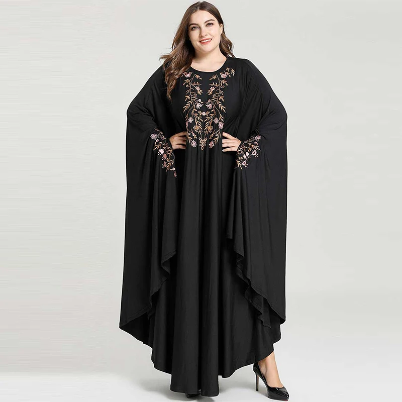 Модное мусульманское платье большого размера для женщин исламское длинный рукав