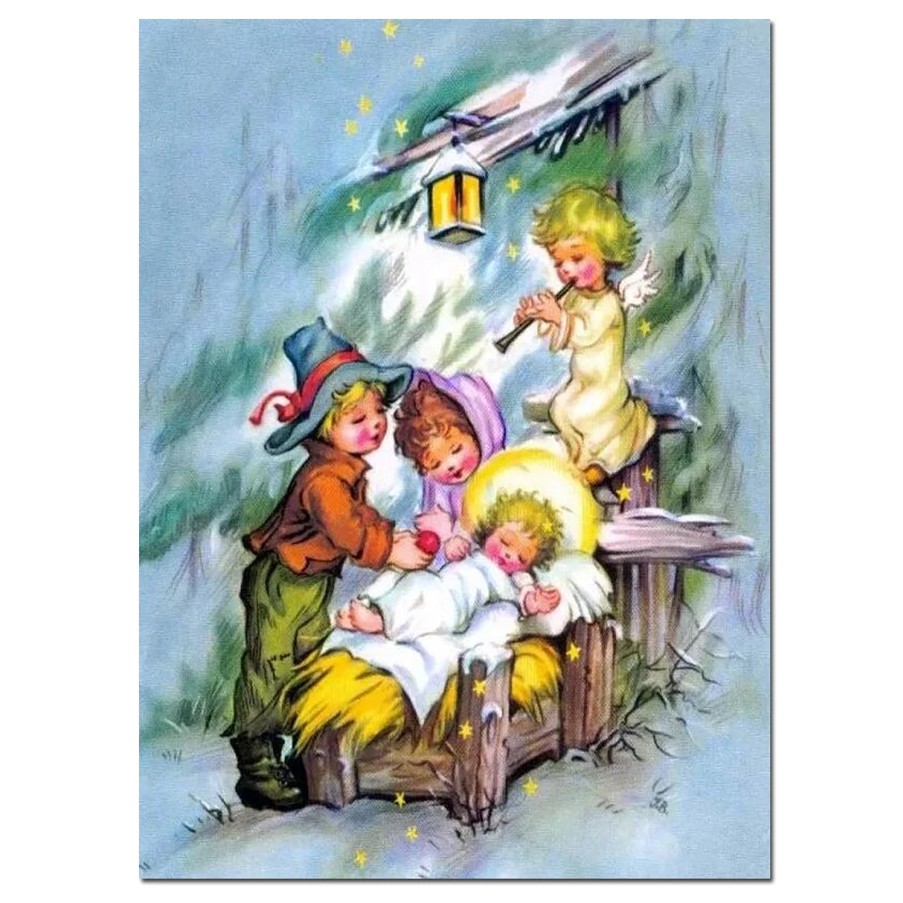 5d алмазная вышивка сделай сам защитные ангелы малыш живопись крестиком полная