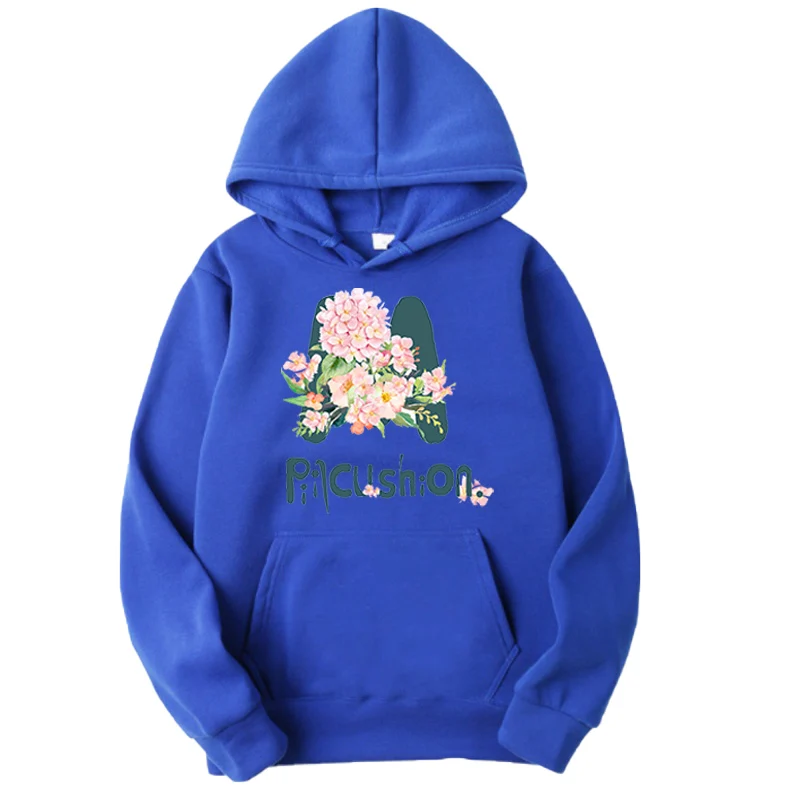 Women's Hoodies Spring and Autumn Loose  Flowers Printing Pullover Ladies  Casual Hooded  Daily  Clothes  Oversize for Female