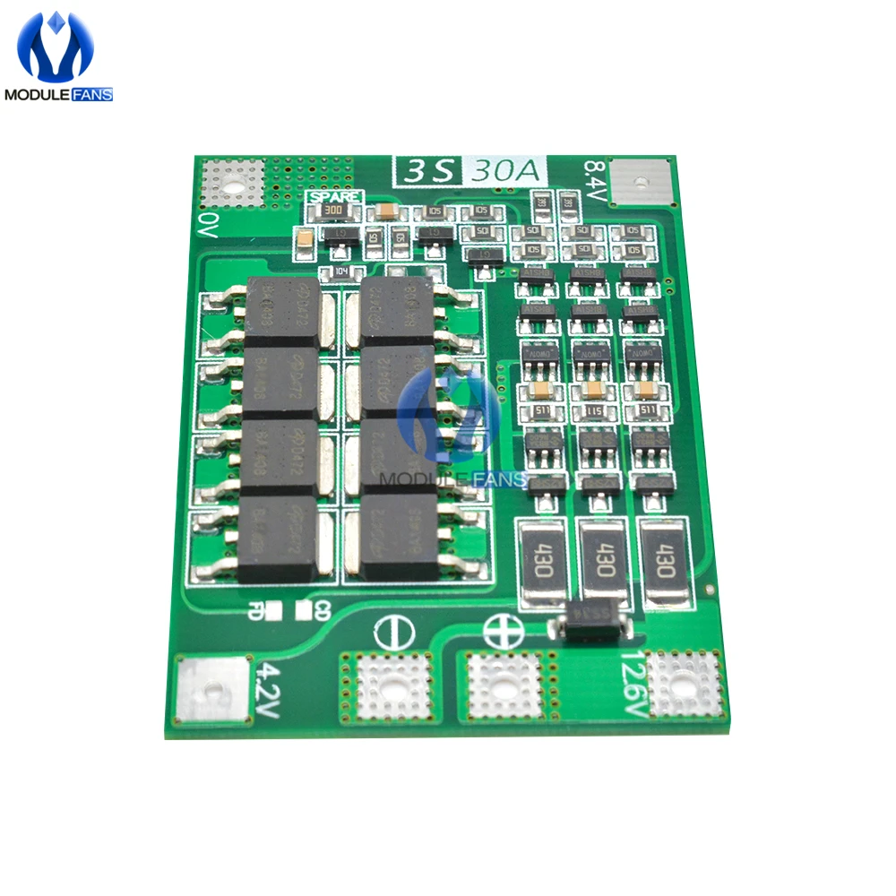 Защитная плата 18650 Bms для зарядного устройства литий-ионных батарей 10/15/20/25/30/40/60/100A