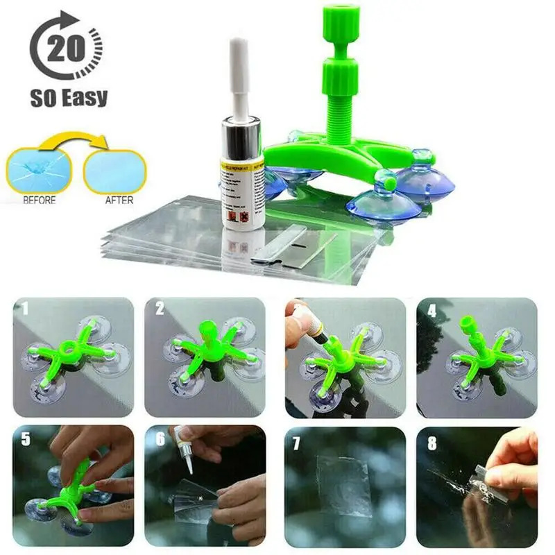 

DIY Car Windshield Repair Kit Car Glass Repair Kit Window Screen Cracked Glass Corrector Restore Crack Split Sealant For Cars