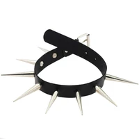 harajuku black goth punk leather choker necklaces women men rock metal spike festival cosplay party jewelry gothic accessories