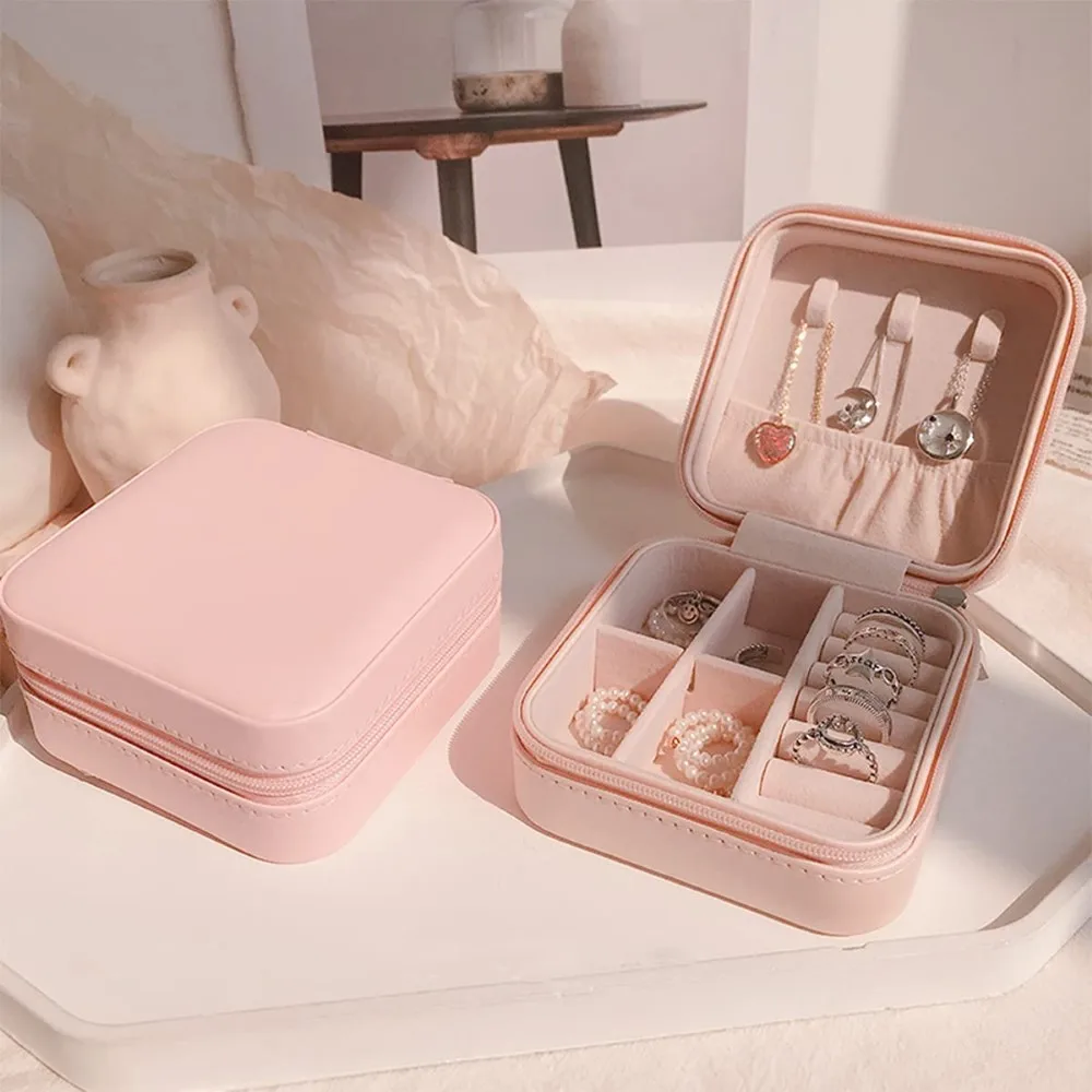 

Jewelry Organizer Box High Capacity Ornaments Storage Case Portable Travel Jewelry Storage Box Earring Holder Gift Box