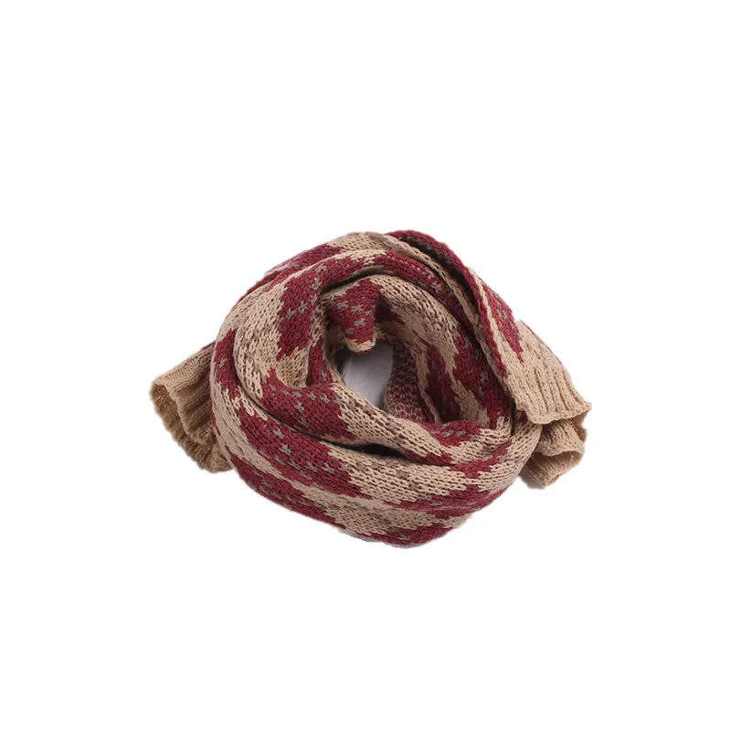 Children's Scarf Winter Baby Vintage Plaid Wool Boys Girls Warm Knitted Length 130cm | Детская одежда и обувь