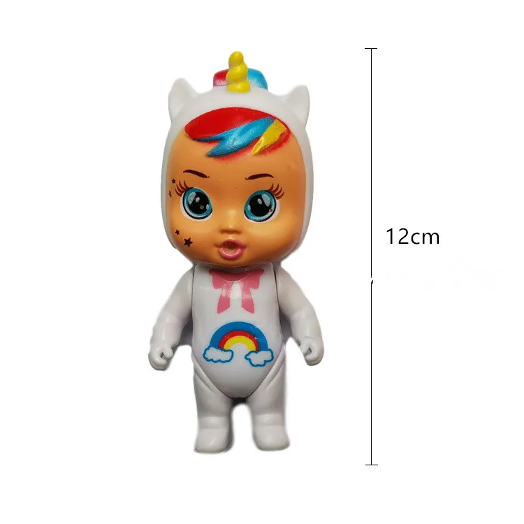 

hot 6pc 3D crying 4.5inch Silicone Unicorn Doll Reborn Cry A Baby High Quality Magic Tears Doll Play House Toys For Kids Gift