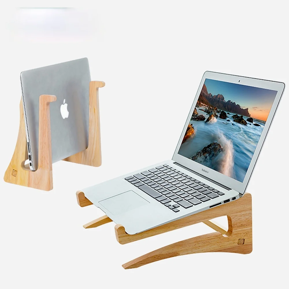 

Portable Wood Laptop Stand Foldable Support Vertical Base Notebook Stand For Macbook PC Computer Laptop Holder Cooling Pad Riser