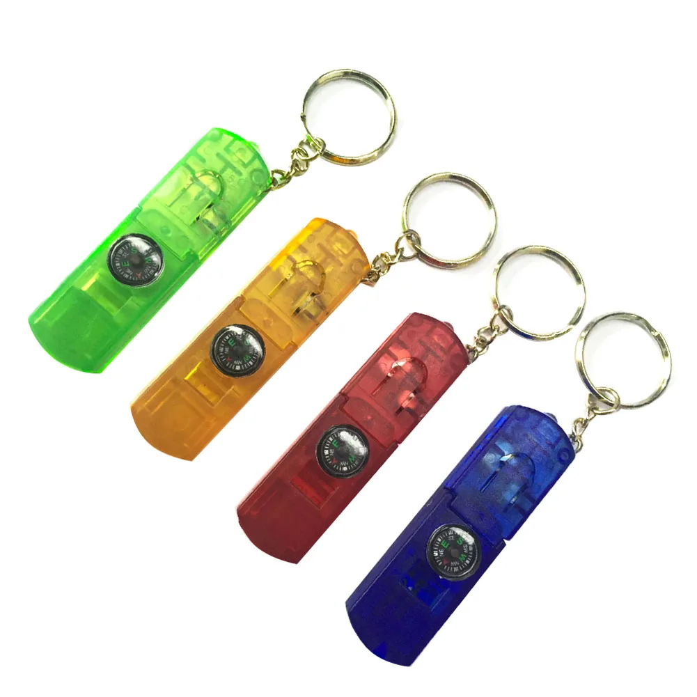 4 In 1 Multifunctional With Keychain Outdoor Whistle Led Flashlight Survival Kit Camping Lamp Convenient Emergency Mini Torch | Спорт и