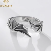 xiyanike silver color 2021 new trendy bat wings opening ring for women men fashion tai silver hand jewelry party anillos