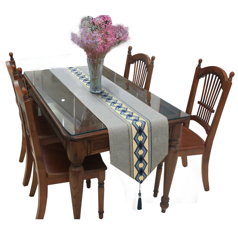 SBB настольный флаг из хлопка и льна вышитая современная простая длинная