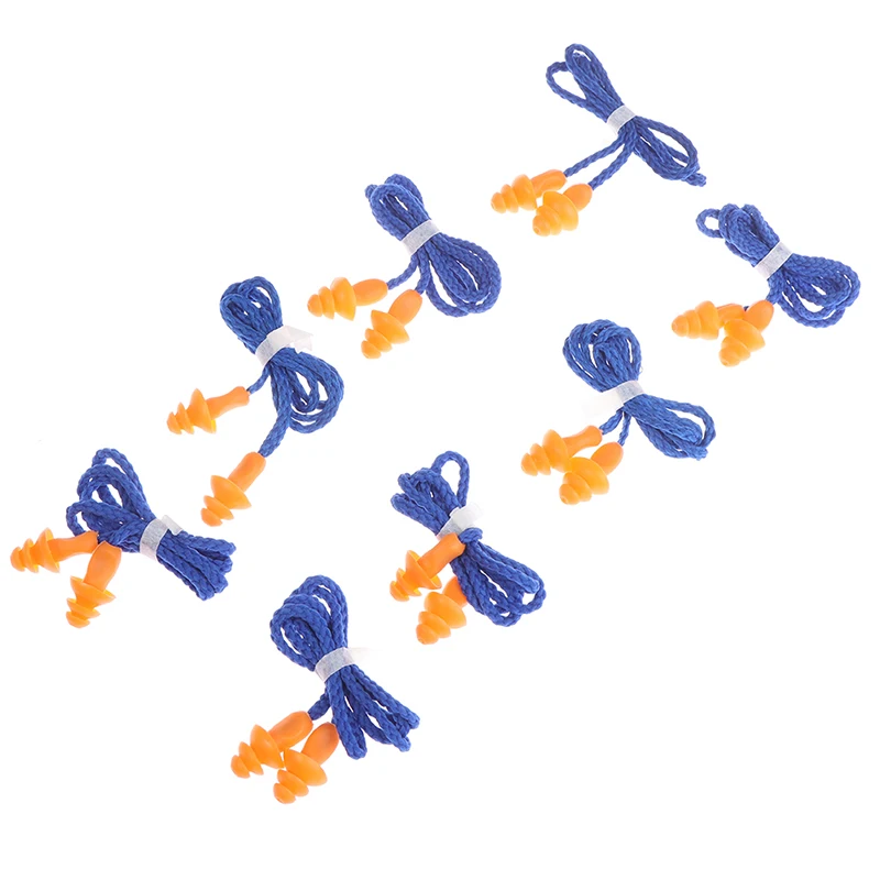 

10Pcs Soft Silicone Corded Ear Plugs Ears Protector Reusable Hearing Protection Noise Reduction Earplugs Earmuff