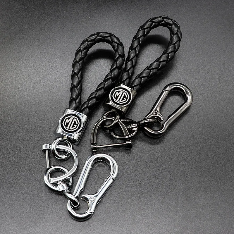 

Car keychain menâ€™s anti-lost personality creative 360Â°rotating design braided rope detachable metal keychain suitable for MG-log