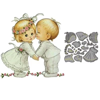 2021 stamp and metal cutting dies lovely girl boy kiss stencil cut dies for card making wedding invitation diy scrapbook crafts