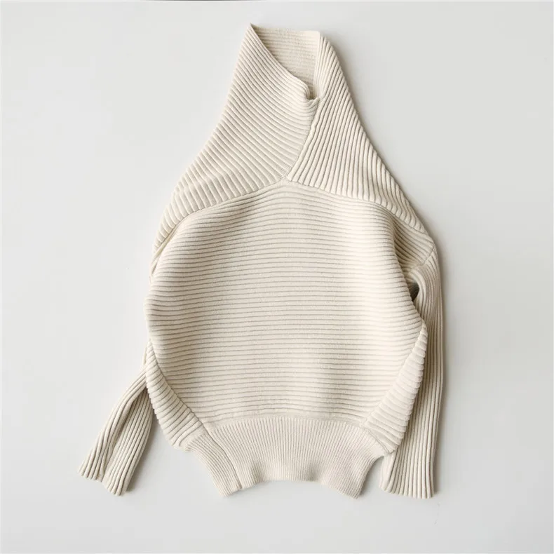 Кашемировый джемпер с высоким воротом зимние свитера рукавами летучая мышь и