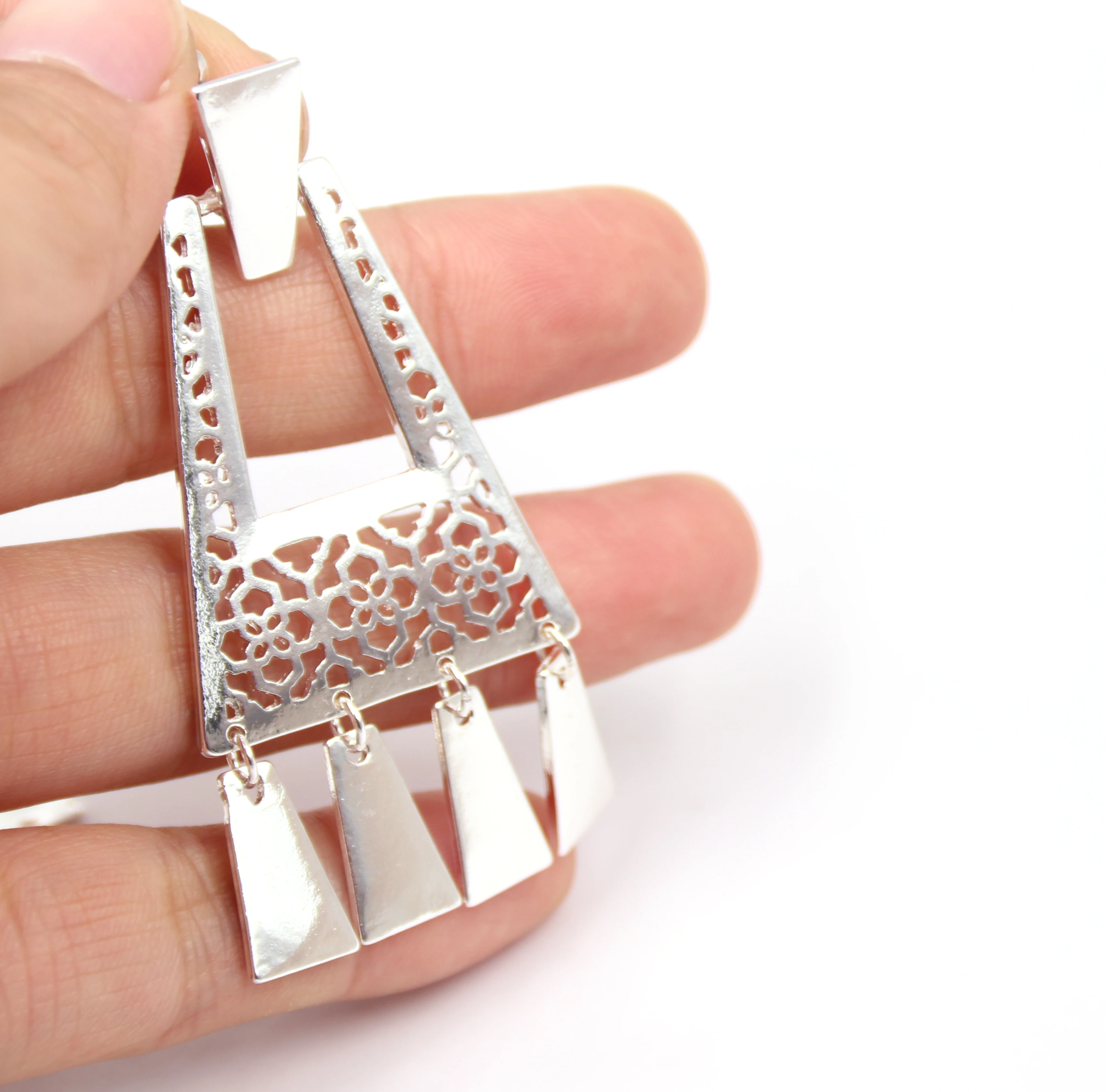 2020 летние новые филигранные большие трапециевидные висячие серьги с высокой