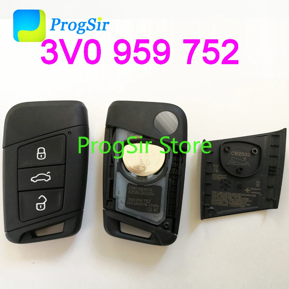 

Original 434MHz Smart Remote Control Keyless Go For Skoda Superb 2019 2020 MQB 3V0 959 752 (752G) With Proximiry