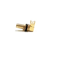 1pc sma female jack nut rf coax connector o ring bulkhead pcb mount right angle terminal adapter goldplated new wholesale
