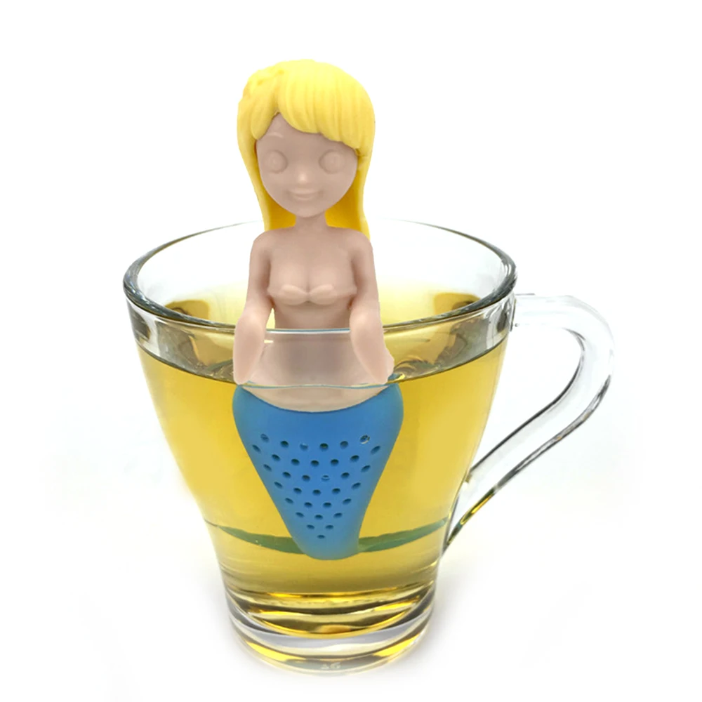 Новый силиконовый чайный заварочный Забавный Русалочка/Чайник Милый фильтр для