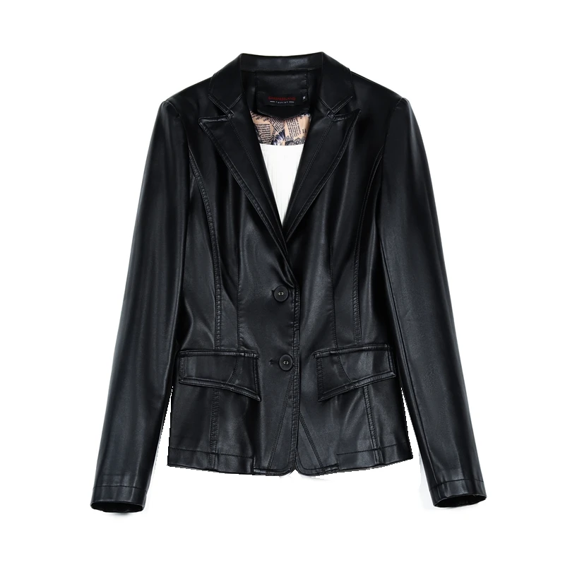 Роскошное кожаное замшевое пальто куртка весна осень женская тонкая верхняя